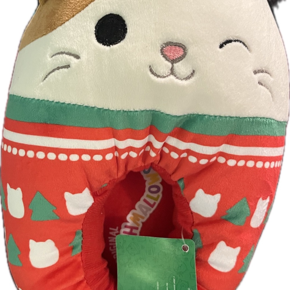 Squishmallows Cat Christmas Slippers NWT